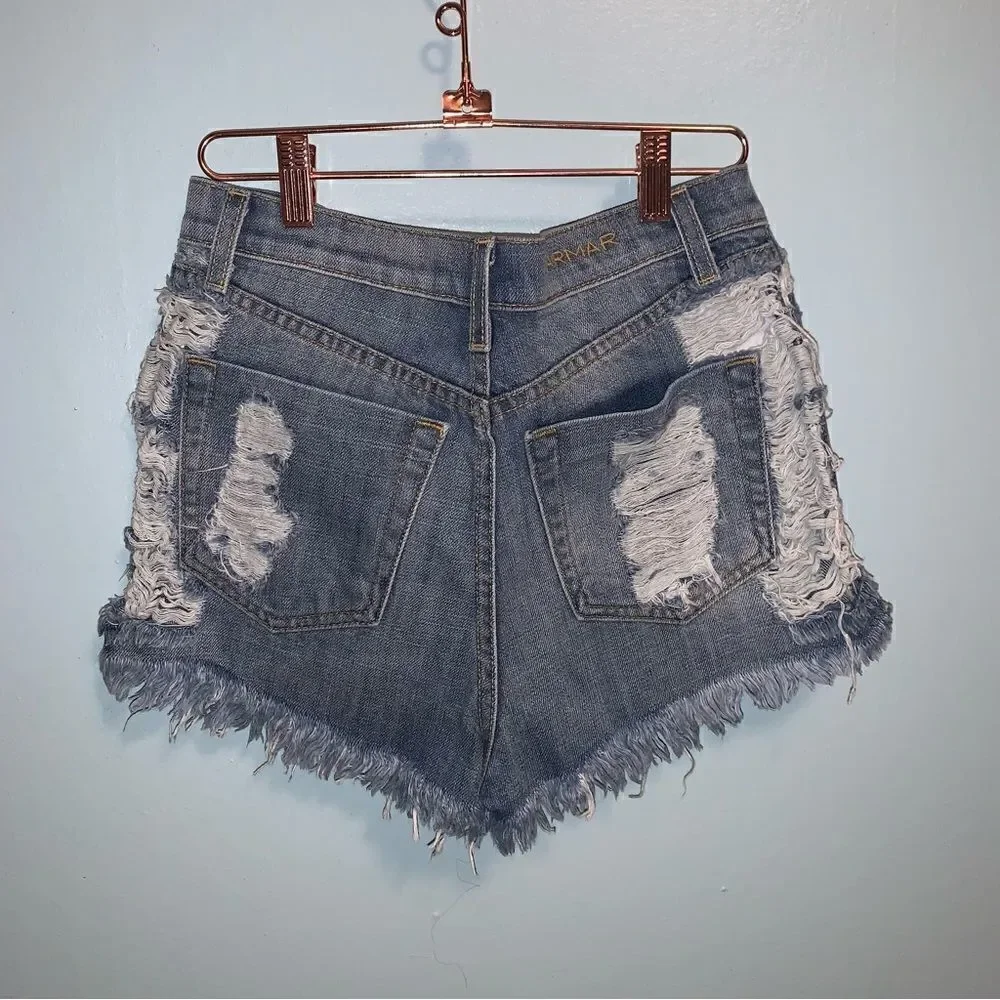 CARMAR Distressed High Waisted Shorts size 26